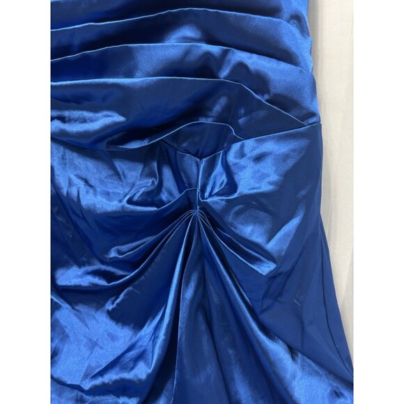 Plus Size 2X Blue Formal Evening Dress Sleeveless Gown for Weddings or Events - Picture 9 of 16